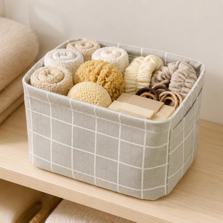YFXCVSL Linen Bathroom Storage Basket